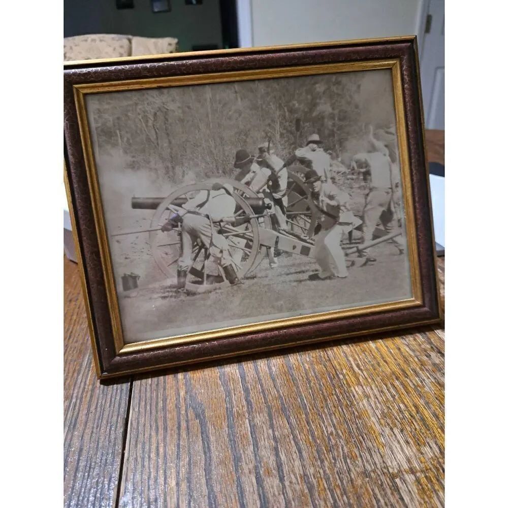Vintage Black White Civil War Reenactment 8x10 Photo Picture Photograph